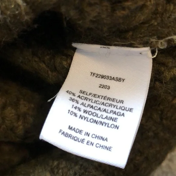 Derek Lam 10 Crosby Astra Embellished Turtleneck Sweater Sz M Olive Green Alpaca - Picture 4 of 7